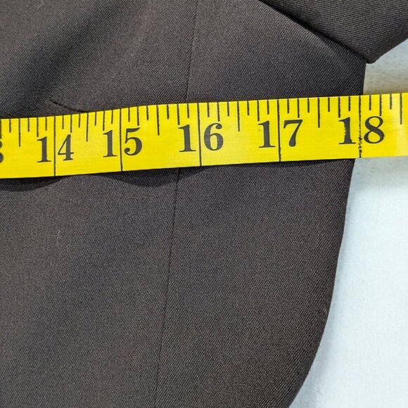 Anne Klein Blazer Womens 4 Brown 2 Button Career Capsule Business Dark Academia - Picture 6 of 12